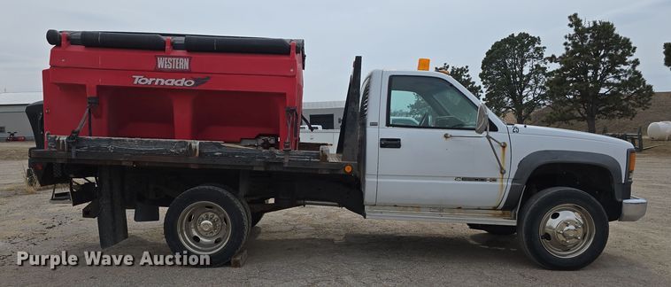 image for item DW3177 1994 Chevrolet Cheyenne C3500 dump flatbed pickup truck