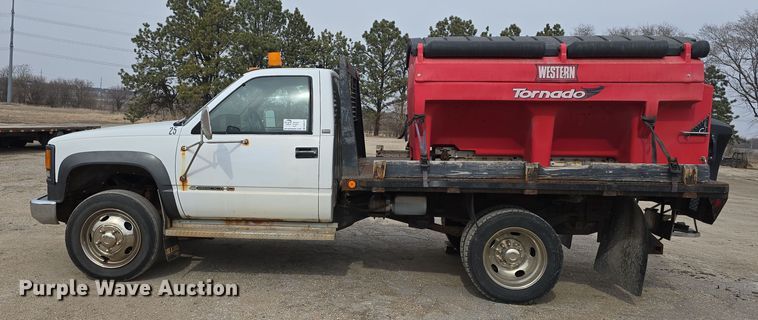 image for item DW3177 1994 Chevrolet Cheyenne C3500 dump flatbed pickup truck