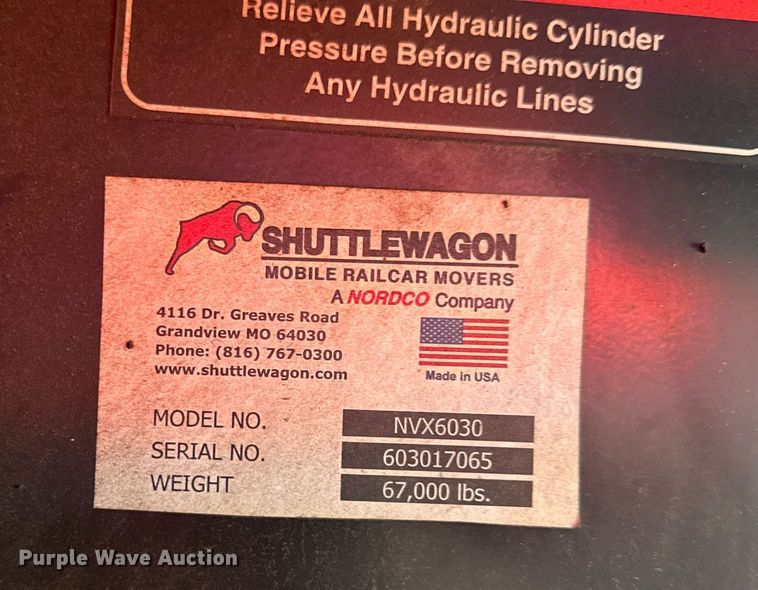 image for item EC3481 2017 ShuttleWagon NVX6030 railcar mover