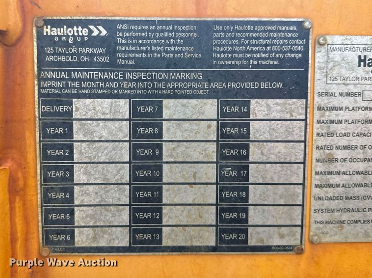 image for item EC3486 2018 Haulotte 3522A boom lift