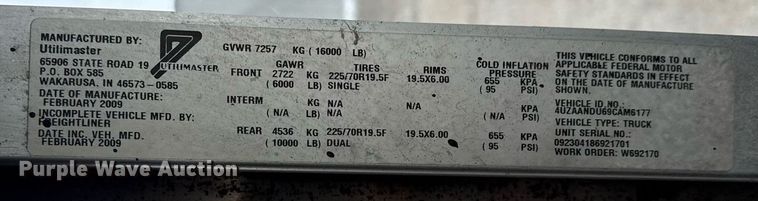 image for item EG2558 2009 Freightliner MT 45 delivery truck