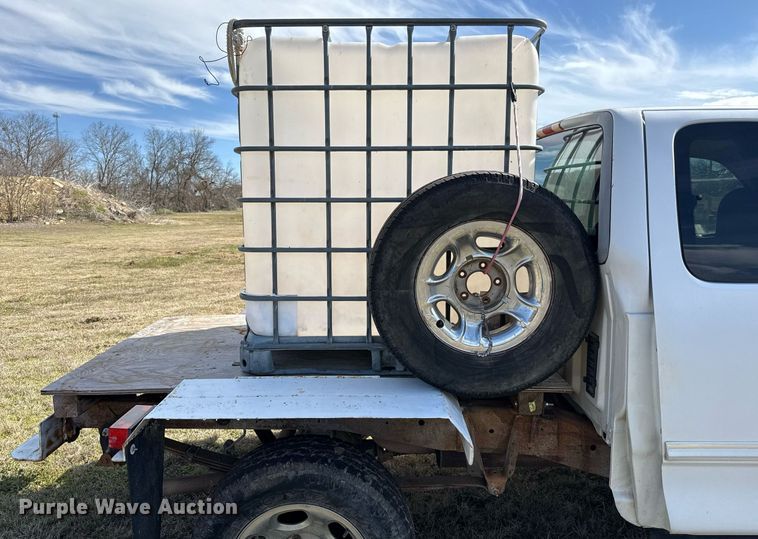 image for item EJ3482 1998 Ford F150 SuperCab flatbed pickup truck 