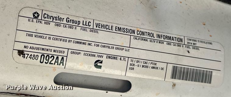 image for item EK0403 2014 Dodge Ram 2500 Crew Cab pickup truck