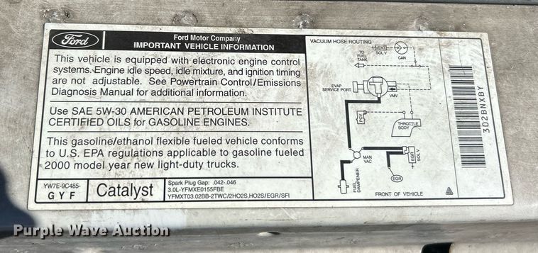 image for item EK2706 2000 Ford Ranger XLT SuperCab pickup truck