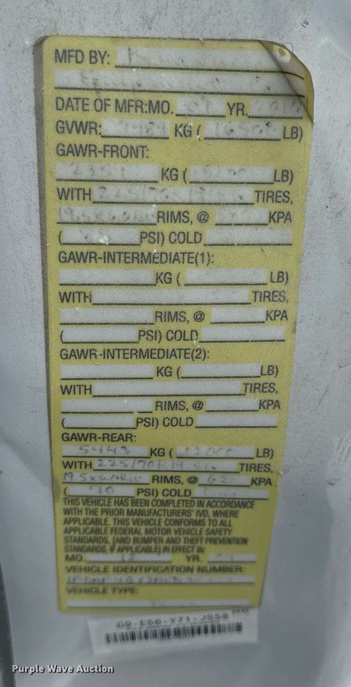 image for item EN5118 2010 Ford F450 Super Duty XL truck cab and chassis