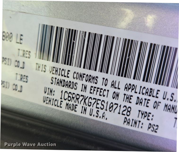 image for item EN8678 2014 Dodge Ram 1500 Crew Cab pickup truck