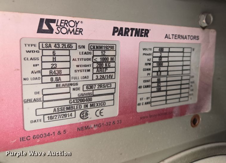 image for item EN8688 2015 Clarke RC60D-MGF generator