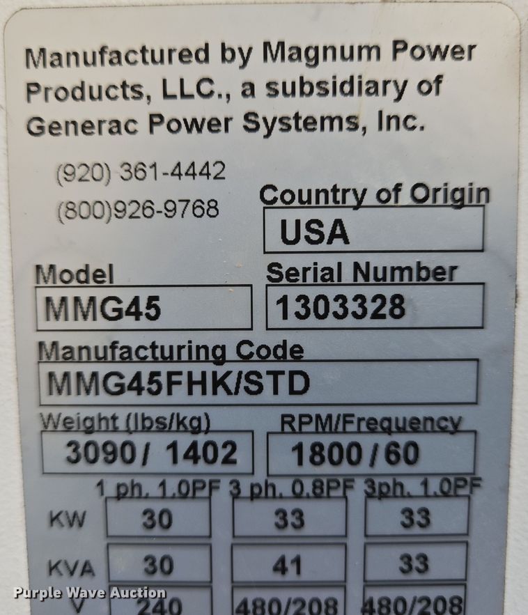image for item EO0609 Magnum MMG45 generator