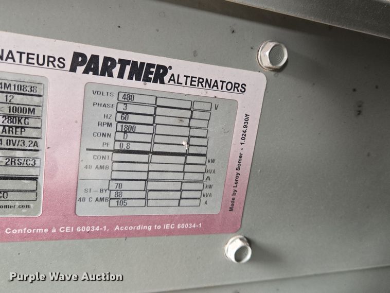 image for item EO0611 2011 Doosan G70WJD-2A-T3 generator