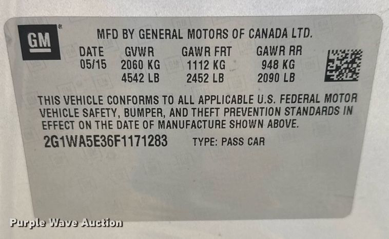 image for item EQ1069 2015 Chevrolet Impala 