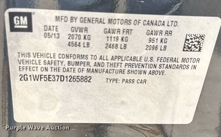 image for item EQ1071 2013 Chevrolet Impala 