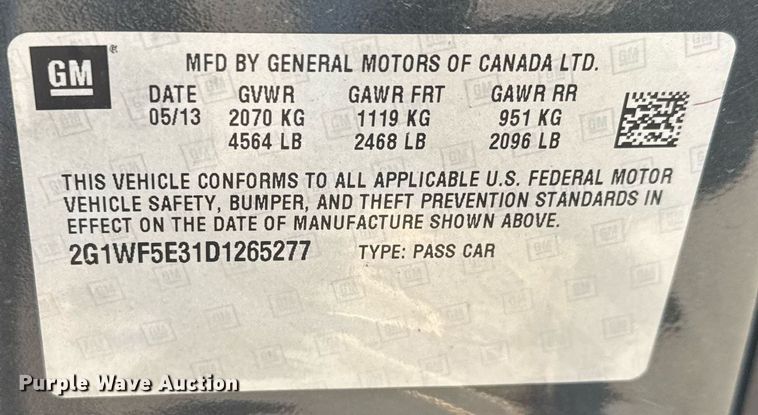 image for item EQ1074 2013 Chevrolet Impala 