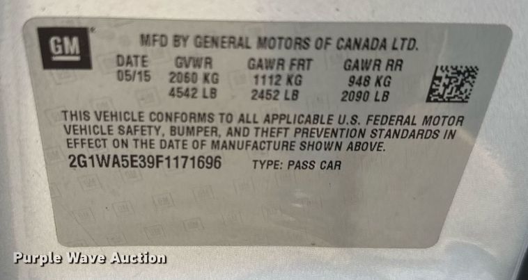 image for item EQ1081 2015 Chevrolet Impala LS 