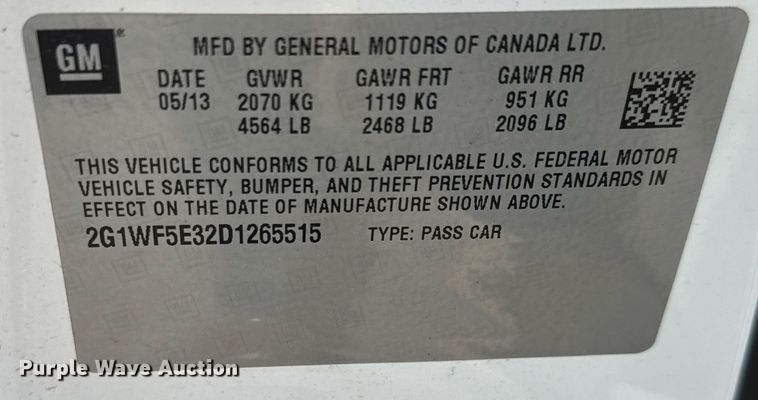 image for item EQ1082 2013 Chevrolet Impala LS 