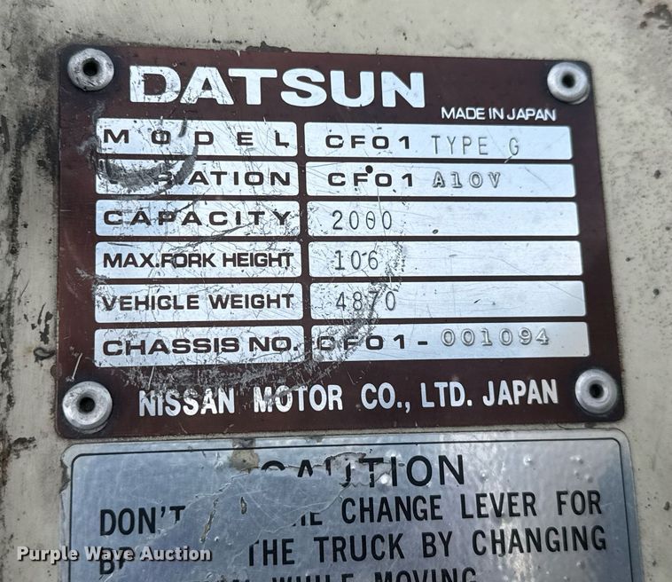 image for item EQ1114 Datsun CF01 Type G forklift