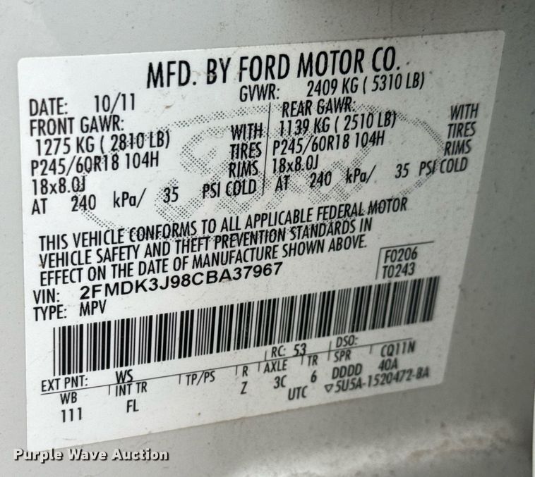 image for item EQ1185 2012 Ford Edge SUV