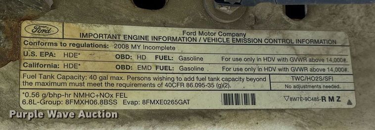 image for item EY9946 2008 Ford F550 Super Duty flatbed truck