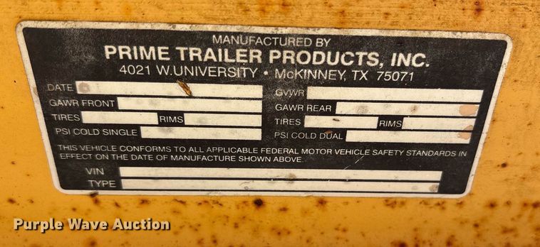 image for item EY9964 2007 Prime utility trailer