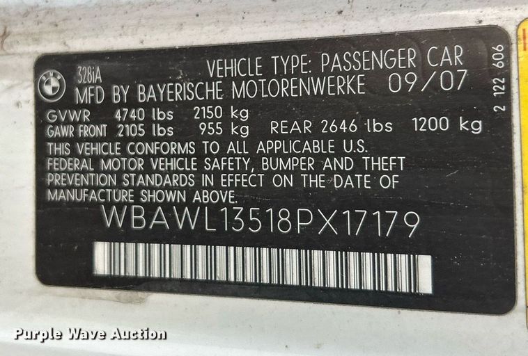 image for item NJ9678 2008 BMW 328i convertible