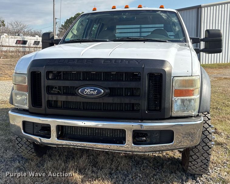image for item OK9513 2008 Ford F450 Super Duty Crew Cab flatbed truck