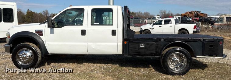 image for item OK9513 2008 Ford F450 Super Duty Crew Cab flatbed truck
