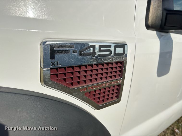 image for item OK9513 2008 Ford F450 Super Duty Crew Cab flatbed truck