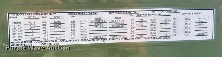 image for item DH9838 2009 Sterling L8500 ready mix truck