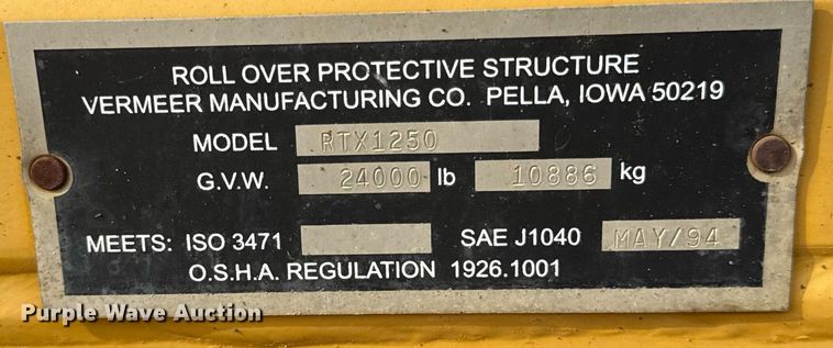 image for item DH9861 2010 Vermeer RTX1250 trencher