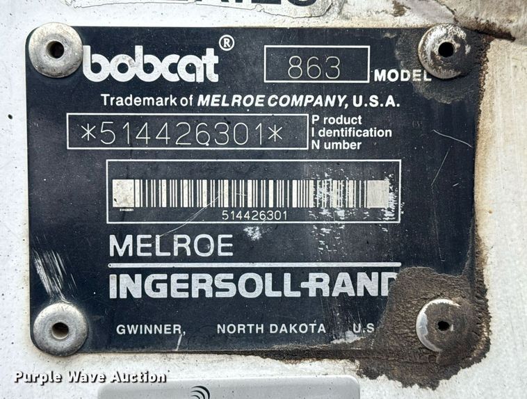 image for item DM5600 1998 Bobcat 863 skid steer loader