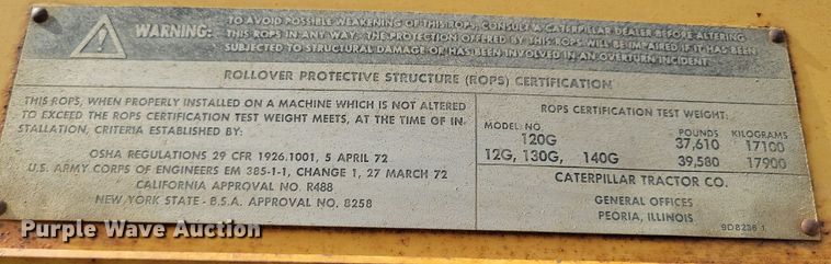 image for item DN3702 1975 Caterpillar  140G motor grader
