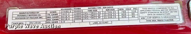 image for item DO0281 2017 Peterbilt 579 semi truck