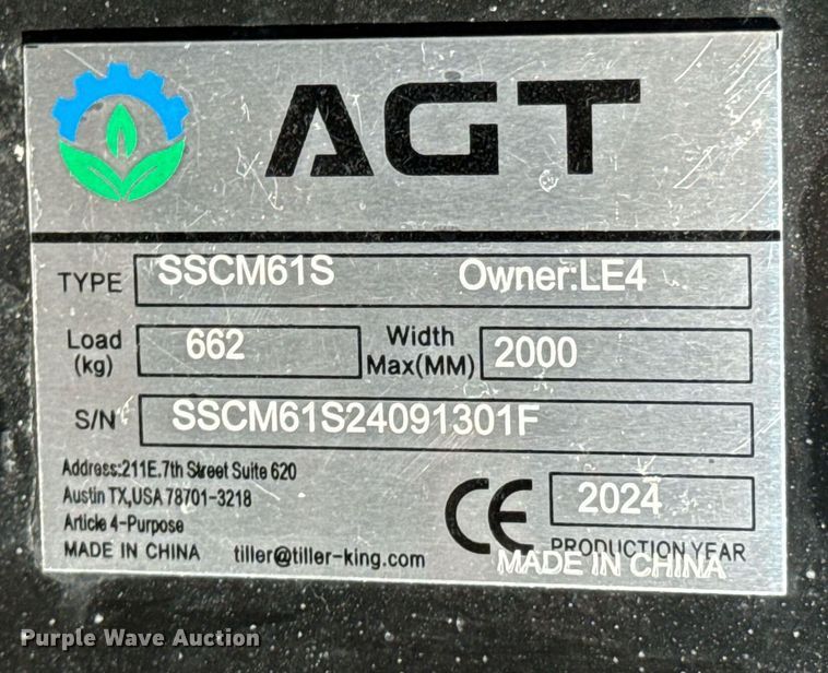 image for item DO0356 2024 AGT SSCM61S skid steer concrete mixer