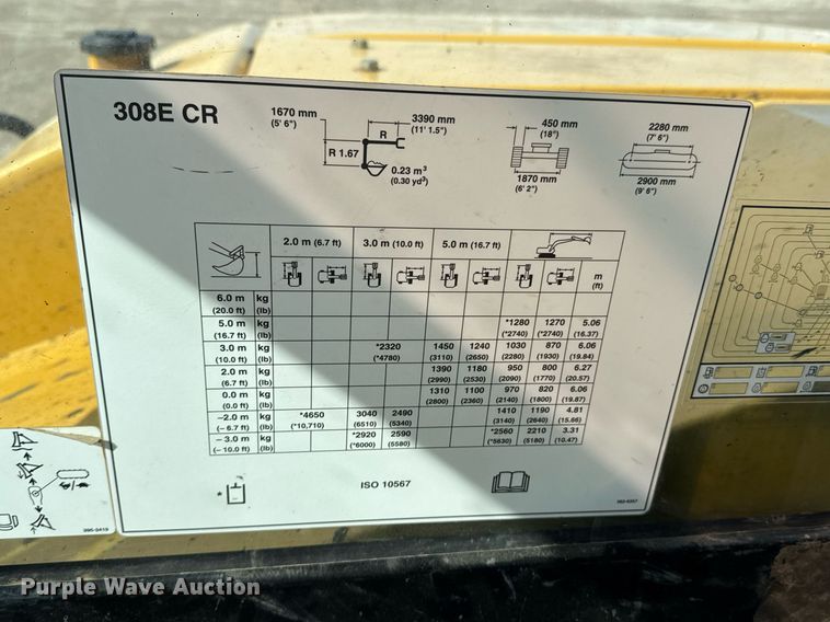image for item DO0408 2012 Caterpillar 308E CR excavator