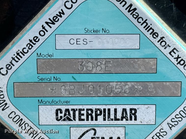 image for item DO0408 2012 Caterpillar 308E CR excavator