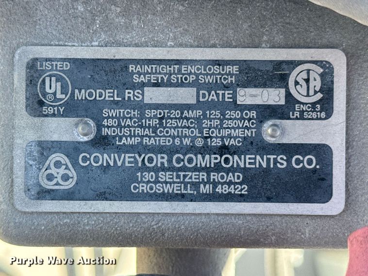 image for item DO0415 2003 Conveyor Components Co. RS conveyor