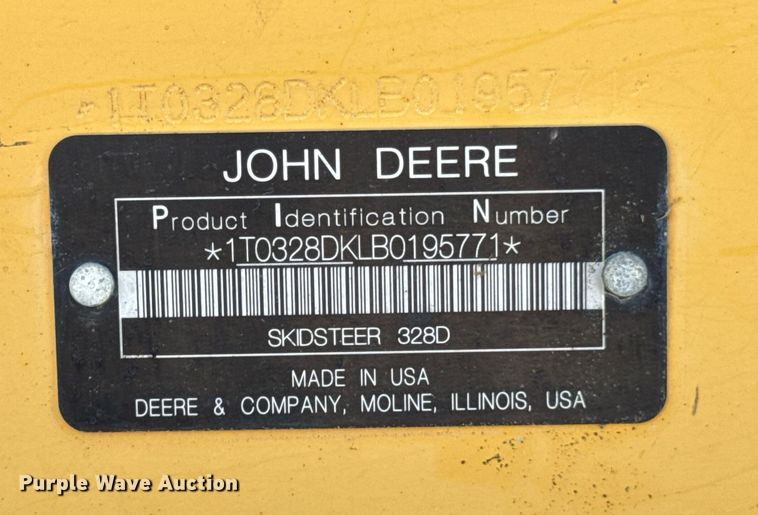 image for item DO0425 2011 John Deere 328D skid steer loader