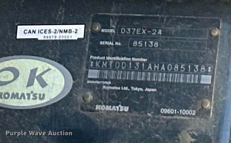 image for item DQ6641 2018 Komatsu D37EX-24 dozer