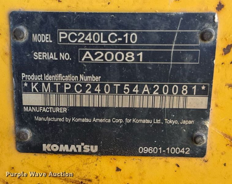 image for item DQ6648 2012 Komatsu PC240LC-10 excavator