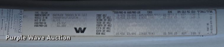 image for item DS5273 2015 Western Star 4700SF ready mix truck cab and chassis