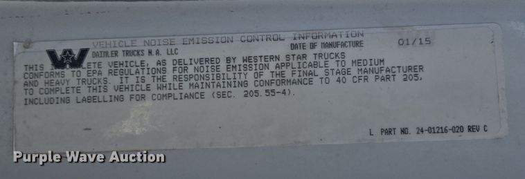 image for item DS5273 2015 Western Star 4700SF ready mix truck cab and chassis