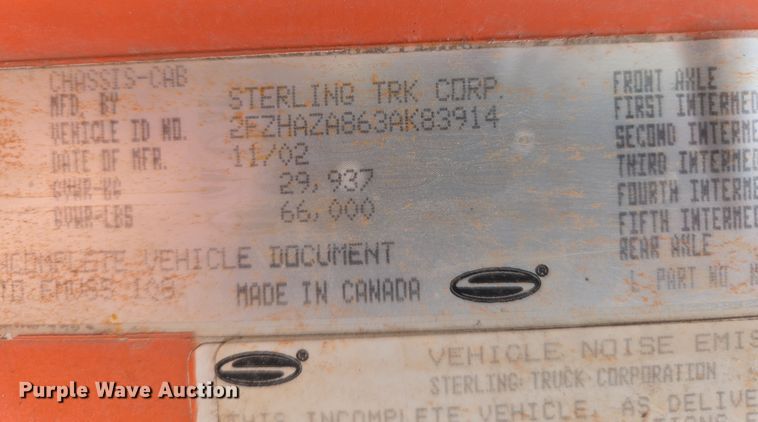 image for item DS5274 2003 Sterling L-Line ready mix truck