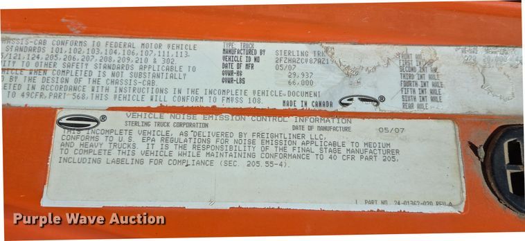 image for item DS5275 2007 Sterling L-Line ready mix truck