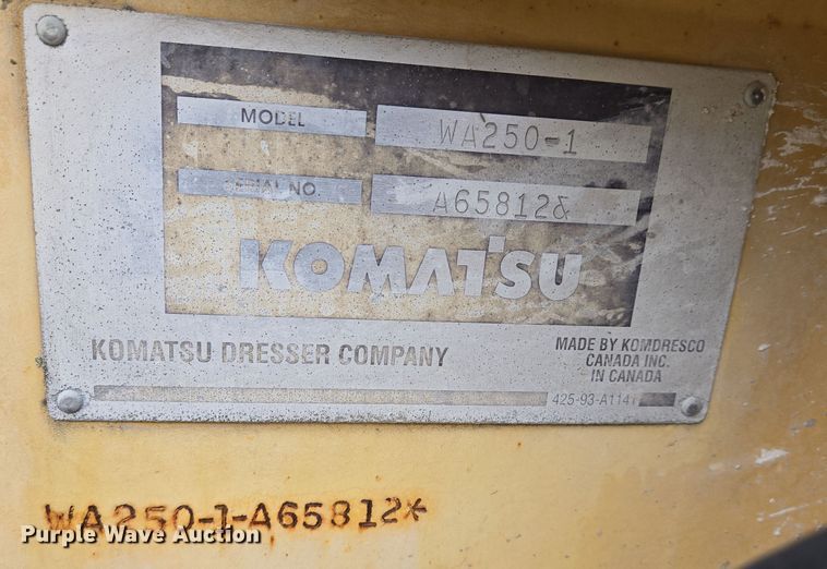 image for item DS5279 1995 Komatsu WA250-1 wheel loader