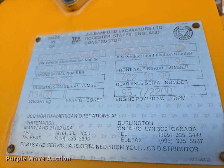 image for item DS5282 2000 JCB 426B ZX 