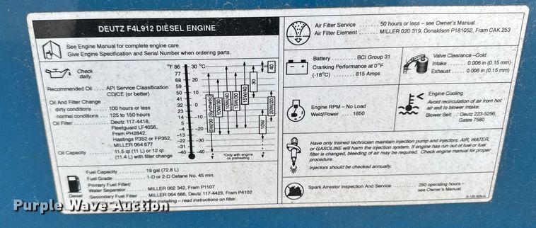 image for item DT0646 Miller Air Pak welder/generator
