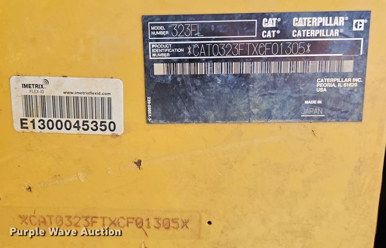 image for item DT7622 2016 Caterpillar 323FL excavator