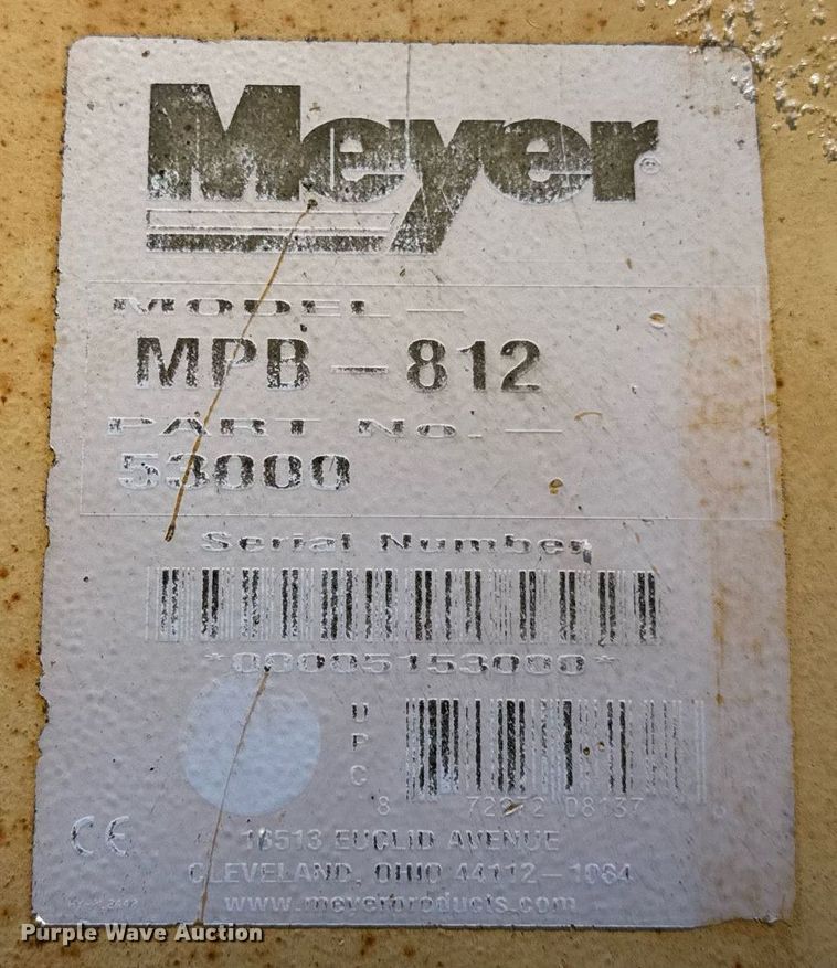 image for item DU3306 Meyer MBP812 skid steer snow pusher