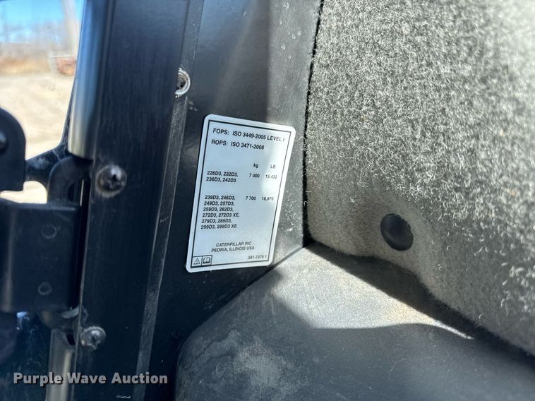 image for item DU3323 2022 Caterpillar 259D3 tracked skid steer loader