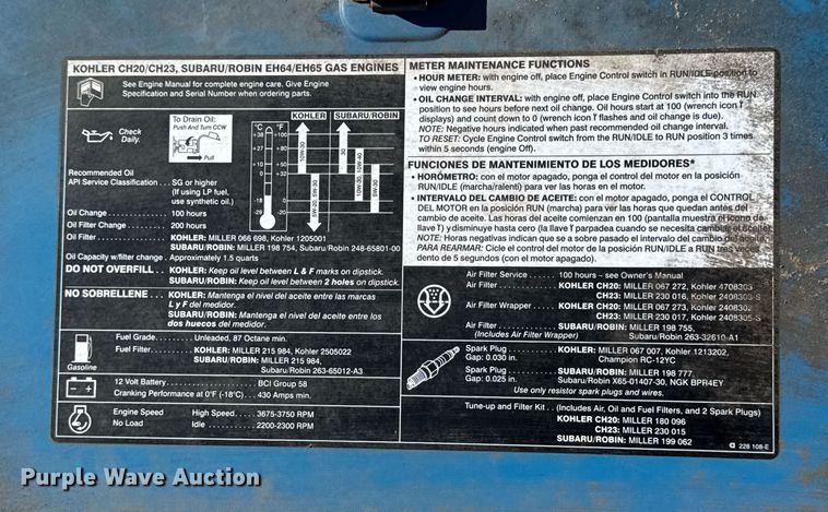 image for item DU3330 Miller Bobcat 250 welder