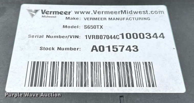 image for item DU3349 2012 Vermeer S650TX compact utility loader